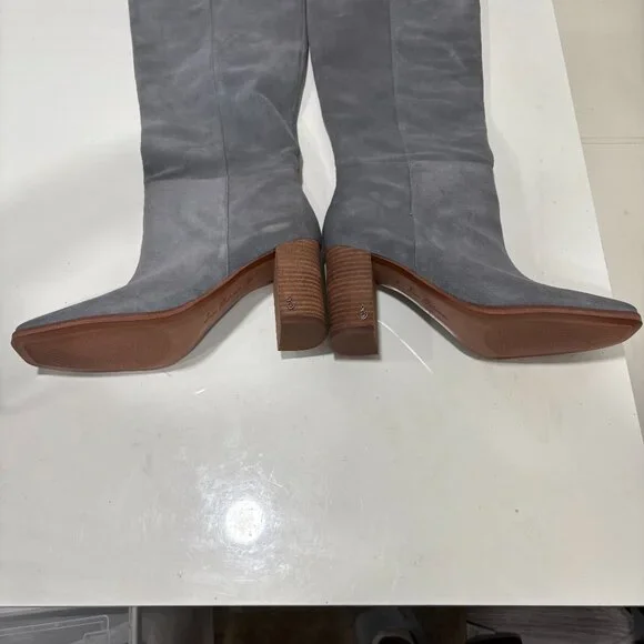 Sam Edelman Suede Olly Knee High Boots, 9.5, Grey - Picture 2 of 9